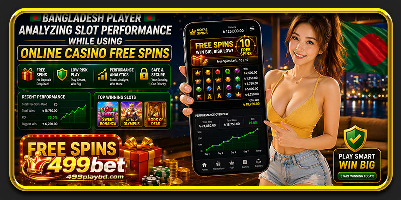 Bangladesh mobile user exploring online casino free spins slot interface in low risk environment